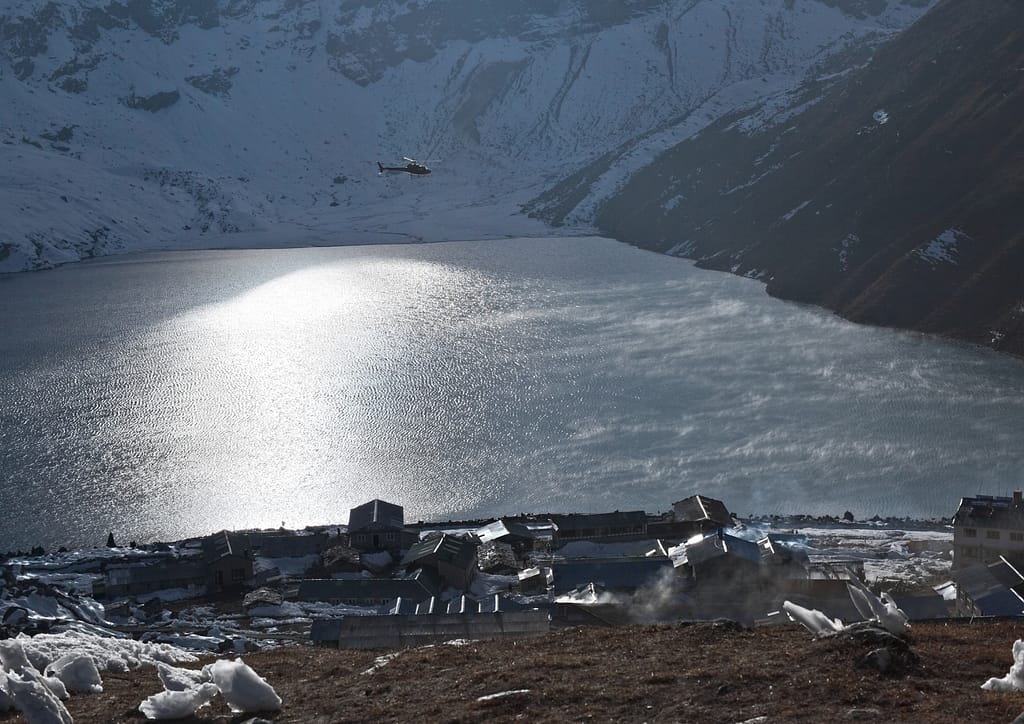 Gokyo village and Gokyo lake