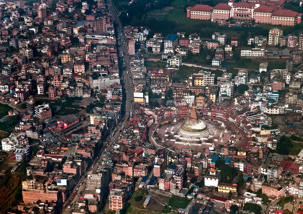 drone view of Kathmadu valley of Nepal