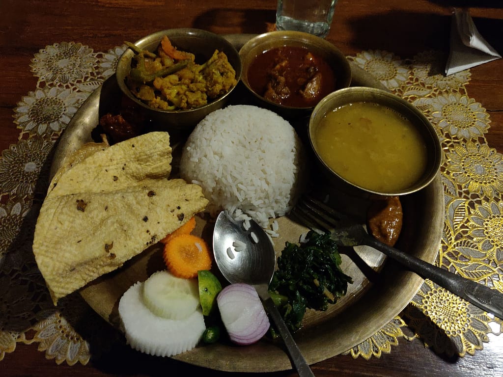 Dal Bhat-a traditional nepali food everest base camp trek
